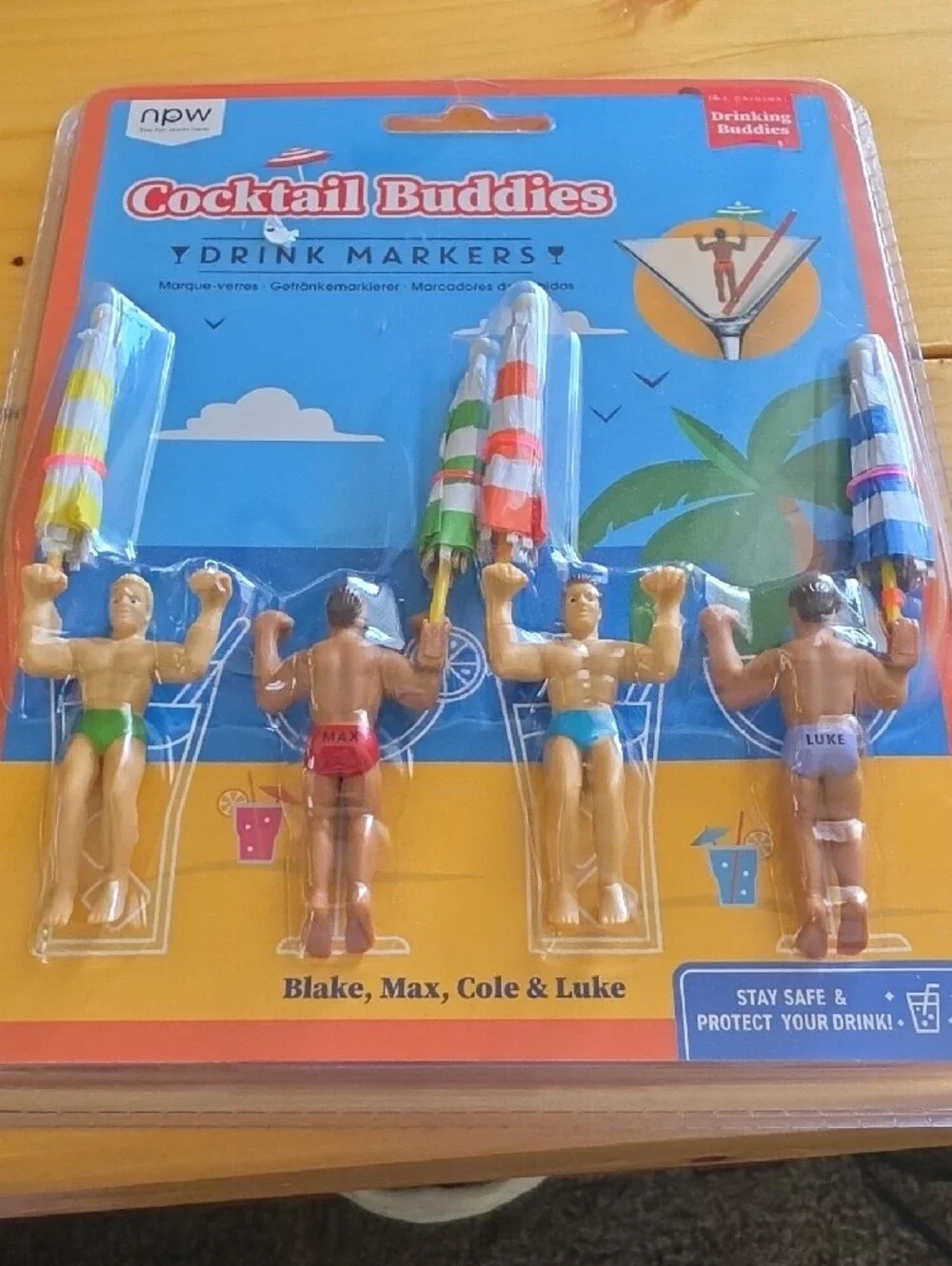 Cocktail Buddies Drink Markers – Beach Umbrella Set in Multi Color